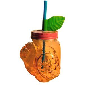 Pink Flamingo Tumbler Leaf Lid Straw Tropical Coastal Tiki
